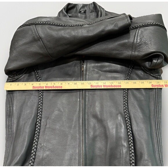 Milwaukee Leather Women’s M Black Motorcycle Jacket Zip-Out Liner Braided Sides - Picture 9 of 16